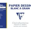 Clairefontaine Dessin à Grain - Pochette Papier à Dessin - 10 Feuilles - A3 - 224 Gr - Blanc