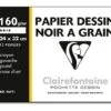 Clairefontaine Etival - Pochette Papier à Dessin - 12 Feuilles - 24 X 32 Cm - 160 Gr - Noir