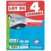 Clairefontaine 4 Cahiers Piqûre 96P 17x22 Grands Carreaux (90g)