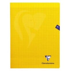 Clairefontaine 343361C - Cahier Mimesys 24 X 32 Cm, 96 Pages 90 G/m² Piquées, Jaune, Grands Carreaux