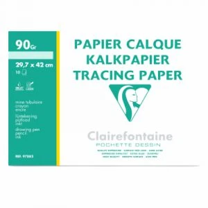Clairefontaine 97883C - Pochette De 10 Feuilles De Papier Calque, 90/95 G/m², A3 1 Clairefontaine 97883C - Pochette De 10 Feuilles De Papier Calque, 90/95 G/m², A3