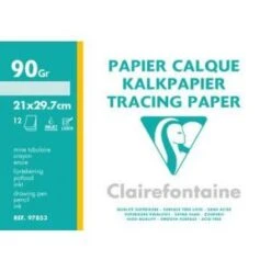 Clairefontaine 97853C - Pochette De 12 Feuilles De Papier Calque, 90/95 G/m², A4