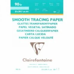 Clairefontaine 97133C - Bloc Encollé De 50 Feuilles De Papier Calque, 90/95 G/m², A4