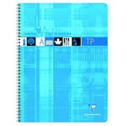 Clairefontaine 8007C - Cahier Travaux Pratiques Metric 240x320, 80p./40 Feuilles 90 G/m² / 125 G/m² Reliure Intégrale, Séyès / Uni