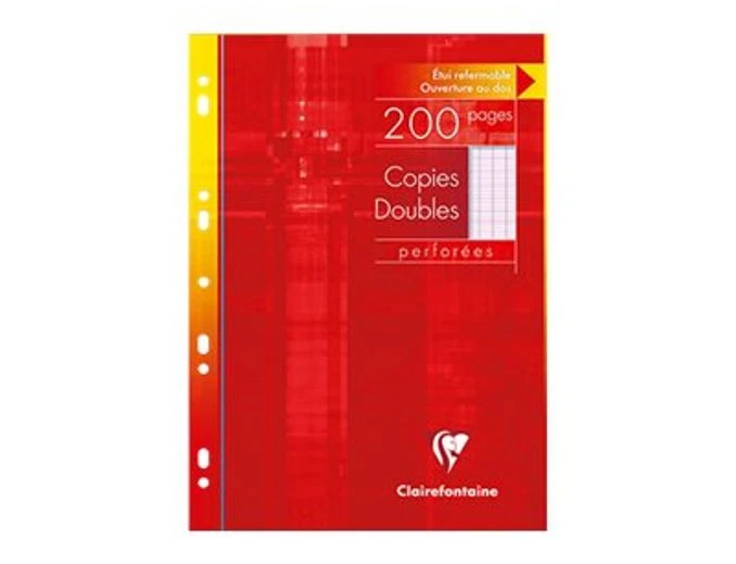 Clairefontaine - 200 Copies Doubles A4 - Grands Carreaux (Seyes) - Perforées 1 Clairefontaine - 200 Copies Doubles A4 - Grands Carreaux (Seyes) - Perforées