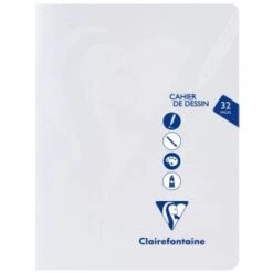 Clairefontaine 303780C - Cahier Dessin Mimesys 170x220, 32p./16 Feuilles 125 G/m² Piquées, Uni