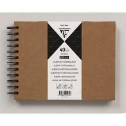 Clairefontaine 95432C Album à Couverture Rigide Comprenant 40 Feuilles 21 X 16 Cm 200 G Kraft Brun
