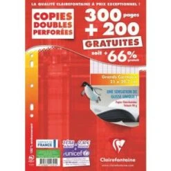 Clairefontaine 150 Feuilles Simple Grand Carreaux Avec 100 Feuilles Gratuites (A4)