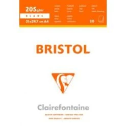 Clairefontaine 96173C - Bloc Encollé De 20 Feuilles Bristol 205 G (A4)