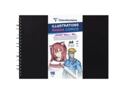 Carnet De Dessin Spiralé Manga Layout - A4 - 75 Feuilles - 100gr - Clairefontaine