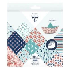 Clairefontaine ORIGAMI, Pochette De 60 Feuilles 70g/m2 3 Formats - Grand Large - Lot De 10
