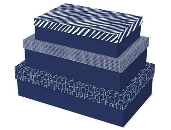 Clairefontaine - Set De Boîtes Cadeaux 'Men In Blue' - 3 Pièces 1 Clairefontaine - Set De Boîtes Cadeaux 'Men In Blue' - 3 Pièces