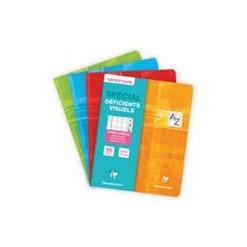 Clairefontaine Répertoire Piqué Déficients Visuels 17x22cm 96 Pages Grands Carreaux Noirs 2,5mm Agrandis 10x10 Couleur Aléatoire - Assortis - Lot De 10