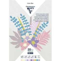 Clairefontaine PAPIER COULEUR À GRAIN, Bloc De 20 Feuilles 210g/m2 Au Format 21x29,7cm - Assortiment Pastel - Assortiment Pastel - Lot De 5