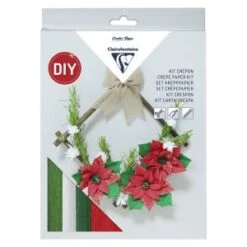 Clairefontaine KIT CRÉPON, Couronne De Noël 20,5x1,5x30cm - Assortis - Lot De 3