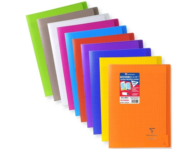Clairefontaine Koverbook - Cahier Polypro A4 (21x29,7 Cm) - 96 Pages - Grands Carreaux (Seyes) - Disponible Dans Différentes Couleurs 1 Clairefontaine Koverbook - Cahier Polypro A4 (21x29,7 Cm) - 96 Pages - Grands Carreaux (Seyes) - Disponible Dans Différentes Couleurs