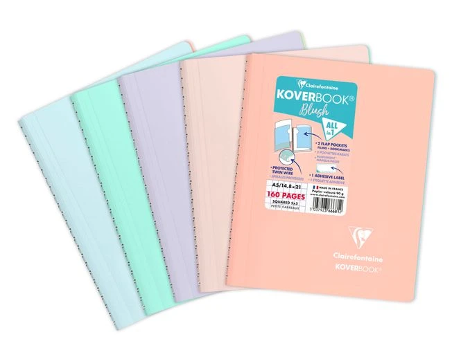 Clairefontaine Koverbook - Cahier Polypro A5 - 160 Pages - Petits Carreaux (5x5 Mm) - Disponible Dans Différentes Couleurs Pastels 1 Clairefontaine Koverbook - Cahier Polypro A5 - 160 Pages - Petits Carreaux (5x5 Mm) - Disponible Dans Différentes Couleurs Pastels