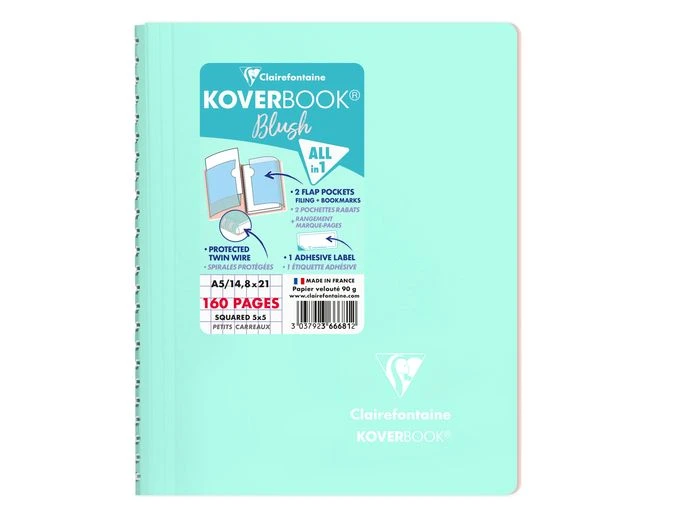 Clairefontaine Koverbook - Cahier Polypro A5 - 160 Pages - Petits Carreaux (5x5 Mm) - Disponible Dans Différentes Couleurs Pastels 5 Clairefontaine Koverbook - Cahier Polypro A5 - 160 Pages - Petits Carreaux (5x5 Mm) - Disponible Dans Différentes Couleurs Pastels – Image 5