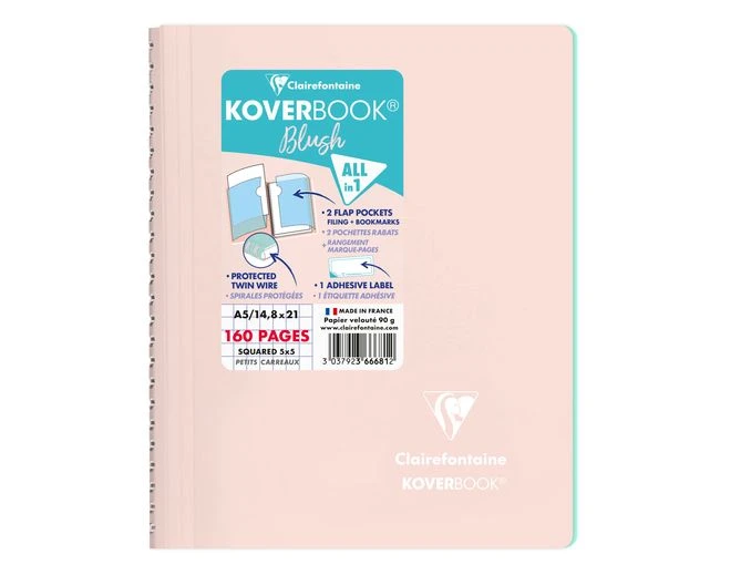 Clairefontaine Koverbook - Cahier Polypro A5 - 160 Pages - Petits Carreaux (5x5 Mm) - Disponible Dans Différentes Couleurs Pastels 6 Clairefontaine Koverbook - Cahier Polypro A5 - 160 Pages - Petits Carreaux (5x5 Mm) - Disponible Dans Différentes Couleurs Pastels – Image 6