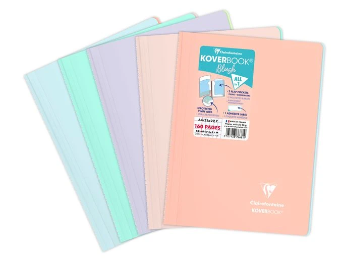 Clairefontaine Koverbook - Cahier Polypro A4 (21x29,7 Cm) - 160 Pages - Petits Carreaux (5x5 Mm) - Disponible Dans Différentes Couleurs Pastels 1 Clairefontaine Koverbook - Cahier Polypro A4 (21x29,7 Cm) - 160 Pages - Petits Carreaux (5x5 Mm) - Disponible Dans Différentes Couleurs Pastels