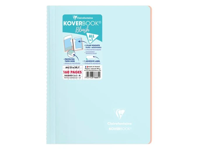 Clairefontaine Koverbook - Cahier Polypro A4 (21x29,7 Cm) - 160 Pages - Petits Carreaux (5x5 Mm) - Disponible Dans Différentes Couleurs Pastels 2 Clairefontaine Koverbook - Cahier Polypro A4 (21x29,7 Cm) - 160 Pages - Petits Carreaux (5x5 Mm) - Disponible Dans Différentes Couleurs Pastels – Image 2