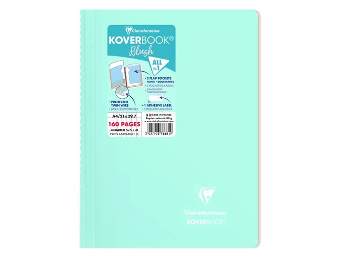 Clairefontaine Koverbook - Cahier Polypro A4 (21x29,7 Cm) - 160 Pages - Petits Carreaux (5x5 Mm) - Disponible Dans Différentes Couleurs Pastels 5 Clairefontaine Koverbook - Cahier Polypro A4 (21x29,7 Cm) - 160 Pages - Petits Carreaux (5x5 Mm) - Disponible Dans Différentes Couleurs Pastels – Image 5