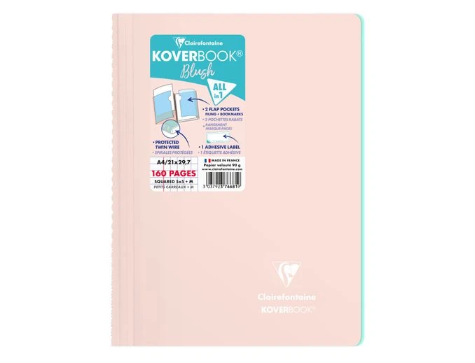 Clairefontaine Koverbook - Cahier Polypro A4 (21x29,7 Cm) - 160 Pages - Petits Carreaux (5x5 Mm) - Disponible Dans Différentes Couleurs Pastels 6 Clairefontaine Koverbook - Cahier Polypro A4 (21x29,7 Cm) - 160 Pages - Petits Carreaux (5x5 Mm) - Disponible Dans Différentes Couleurs Pastels – Image 6