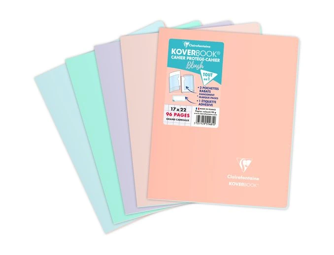 Clairefontaine Koverbook - Cahier Polypro 17 X 22 Cm - 96 Pages - Grands Carreaux (Seyes) - Disponible Dans Différentes Couleurs Pastels 1 Clairefontaine Koverbook - Cahier Polypro 17 X 22 Cm - 96 Pages - Grands Carreaux (Seyes) - Disponible Dans Différentes Couleurs Pastels