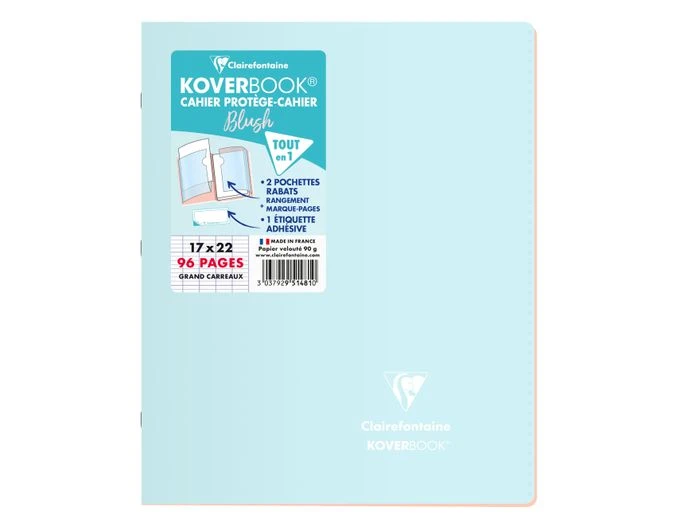 Clairefontaine Koverbook - Cahier Polypro 17 X 22 Cm - 96 Pages - Grands Carreaux (Seyes) - Disponible Dans Différentes Couleurs Pastels 2 Clairefontaine Koverbook - Cahier Polypro 17 X 22 Cm - 96 Pages - Grands Carreaux (Seyes) - Disponible Dans Différentes Couleurs Pastels – Image 2