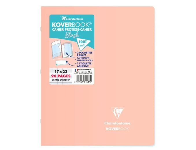 Clairefontaine Koverbook - Cahier Polypro 17 X 22 Cm - 96 Pages - Grands Carreaux (Seyes) - Disponible Dans Différentes Couleurs Pastels 3 Clairefontaine Koverbook - Cahier Polypro 17 X 22 Cm - 96 Pages - Grands Carreaux (Seyes) - Disponible Dans Différentes Couleurs Pastels – Image 3