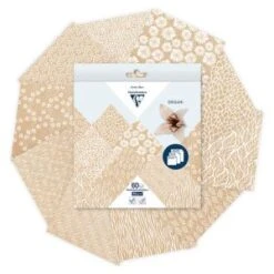 Clairefontaine ORIGAMI, Pochette De 60 Feuilles 70g/m2 3 Formats - Kraft Floral - Lot De 5