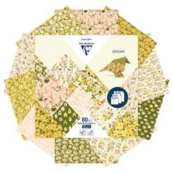 Clairefontaine ORIGAMI, Pochette De 60 Feuilles 70g/m2 3 Formats - Printemps - Assortis - Lot De 5
