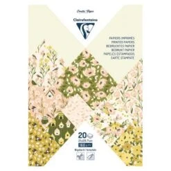Clairefontaine PAPIERS IMPRIMÉS, Bloc De 20 Feuilles à Motifs 160g/m2 Au Format A4 (21x29,7cm) + 1 Idée Créative - Printemps - Assortis - Lot De 5