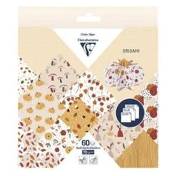 Clairefontaine ORIGAMI, Pochette De 60 Feuilles 70g/m2 3 Formats - Automne - Multicolore - Lot De 5