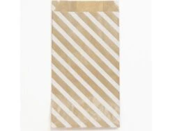 Clairefontaine - 50 Pochettes Cadeau Kraft - 11 Cm X 5 Cm X 21 Cm - Rayures Blanches