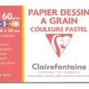 Clairefontaine Dessin à Grain - Pochette Papier à Dessin - 12 Feuilles - 24 X 32 Cm - 160 Gr - Blanc