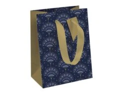 Clairefontaine - Sac Cadeau - 21,5 Cm X 10,2 Cm X 25,3 Cm - Nuit étoilée Bleu/or