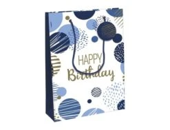 Clairefontaine Excellia - Sac Cadeau - 26,5 X 14 X 33 Cm - Joyeux Anniversaire - Bleu